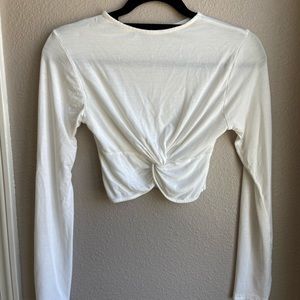 White crop long sleeve
